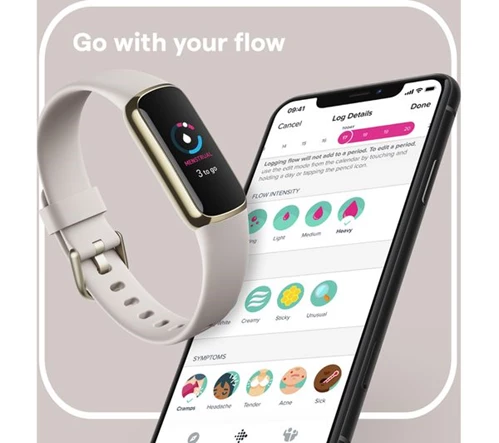 FITBIT Luxe Fitness Tracker - Lunar White & Soft Gold, Universal