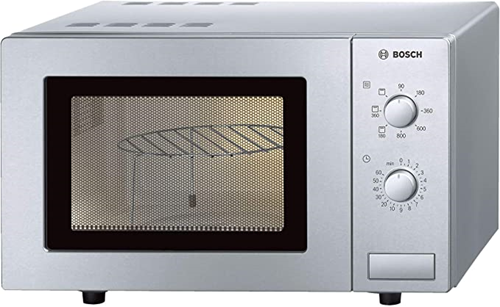 Bosch HMT72G450B Serie 4 Freestanding 800W Microwave Oven with Grill, 17 litre, Brushed Steel