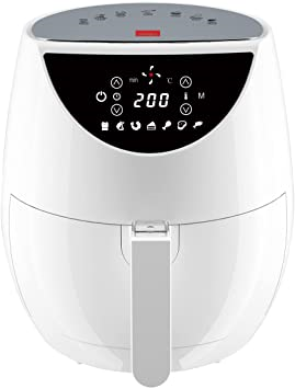 Sensio Home Super Chef White Digital Air Fryer, Stylish Family Size Healthy Cooking, Super Fast Air Circulation, 7 Presets Plus Timer Function