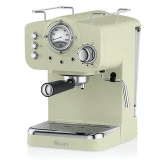 Swan SK22110GN Retro Pump Espresso Coffee Machine in Green - 15 Bars