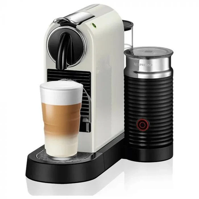 Nespresso CitiZ Automatic Espresso Machine with Aeroccino Milk Frother (White) - D123-ZA-WH-NE2
