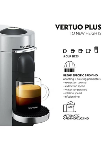 Nespresso Vertuo Plus 11388 Coffee Machine with Milk Frother by Magimix - Silver