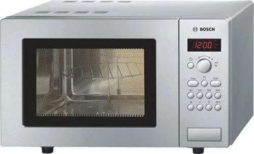 Bosch HMT75G451B Serie 4 Freestanding 800W Microwave Oven with Grill, 17 litre, Brushed Steel [Energy Class A+]