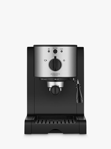 John Lewis & Partners Pump Espresso Coffee Machine, Stainless Steel