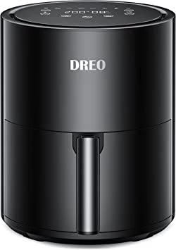 Dreo Air Fryer - 40? to 200?, 3.8 Liter Hot Oven Cooker with 50 Recipes, 9 Cooking Functions on Easy Touch Screen, Preheat, Shake Reminder