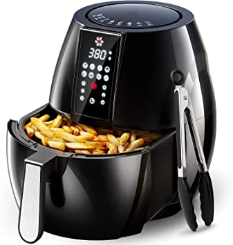 8-IN-1 Air Fryer, 6L with LCD Digital Touch Screen Includes A Cooking Tong and Recipe Book