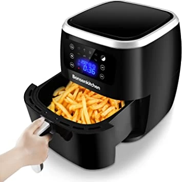 Bonsenkitchen Air Fryer, 6L Large Capacity Air Fryer for Home Use with 8 in 1 Menus, LED Touch Digital Screen