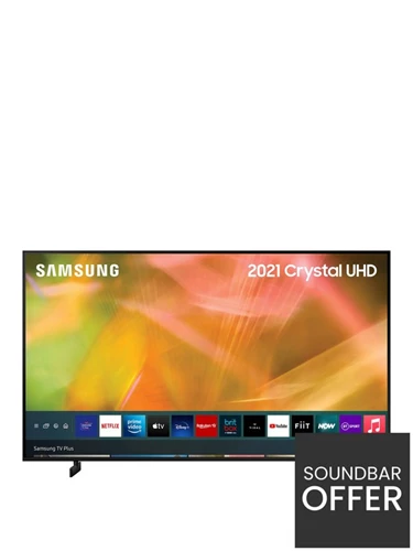 Samsung 2021 65 inch AU8000 Crystal UHD 4K HDR Smart TV - Black