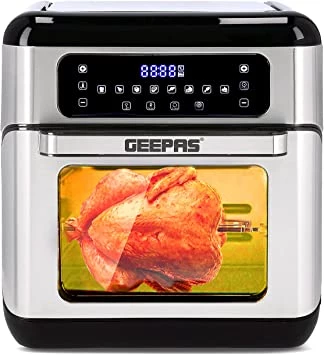 Geepas 1500W Air Fryer Oven Digital 9-in-1 Convection Air Fryer - Toaster Oven Combo Rotisserie & Dehydrator
