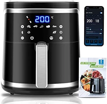 Aigostar Smart WiFi Air Fryer 7L, 1900W, Digital Touchscreen with 7 Cooking Presets and Keep Warm Function, Fully Adjustable Temperature Control