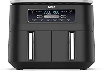 Ninja Foodi Dual Zone Air Fryer [AF300UK] 2 Drawers, 6 Cooking Functions, 7.6L, Black