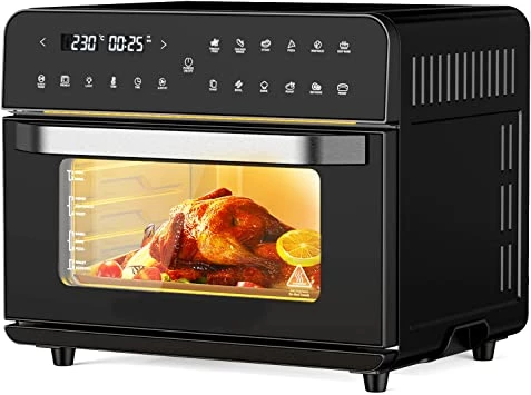 Air Fryer Oven, Large 25 Liters Air Fryer, Stainless Steel Hot Air Oven, Updated 12 in 1 Frying with LED Touch Panel, Family Oven to Fried