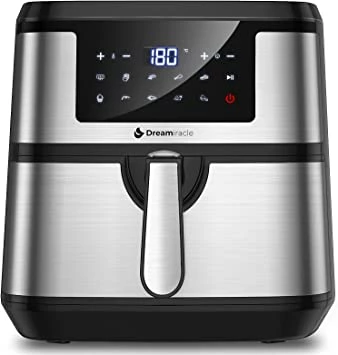Dreamiracle Large Air Fryer, 7.5L Oil Free Air Fryers for Home Use, LED Onetouch Screen, 10 Presets, 1700W