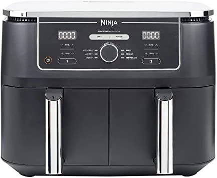 Ninja Foodi Max Dual Zone Air Fryer [AF400UK] 2 Drawers, 6 Cooking Functions, 9.5L, Black