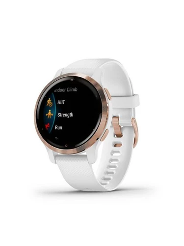 Garmin Venu 2S GPS Smartwatch - Rose Gold Bezel with White Case and Silicone Band