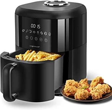 Aigostar 3L Air Fryer with Rapid Air Circulation, 8 Preset, 60 Min Timer and Adjustable Temperature Control, 1300W Digital Air Fryer Oven for Home Use