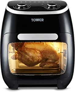 Tower Xpress T17038 5-in-1 Air Fryer Oven with Rapid Air Circulation, Manual Control and 60 Minute Timer, 11 Litre, Black