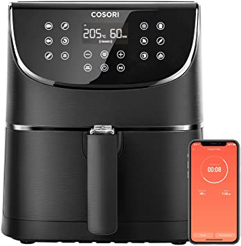 COSORI Smart WiFi Air Fryer 5.5L 100 Recipes, Chip Fryers for Home Use, Digital Touchscreen with 11 Cooking Presets ,Keep Warm, Preheat & Shake Remind