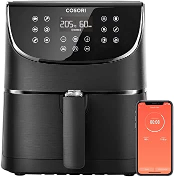 COSORI Smart WiFi Air Fryer 5.5L 100 Recipes, Chip Fryers for Home Use, Digital Touchscreen with 11 Cooking Presets ,Keep Warm, Preheat & Shake Remind