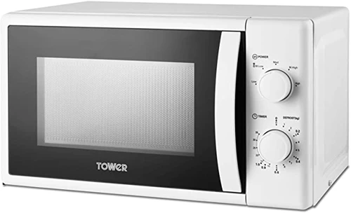 Tower T24034WHT Microwave with 5 Power Levels and 35 Minute Timer, 20 Litre Capacity, 700 Watts, White [Energy Class A]