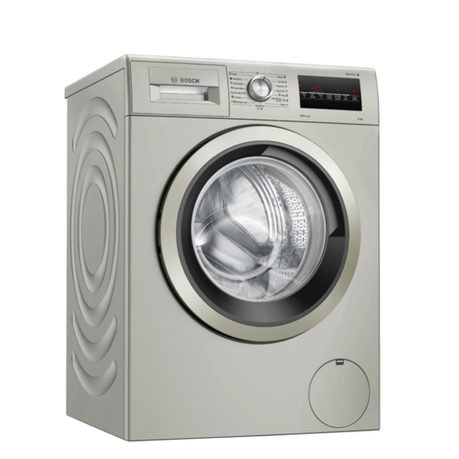 Bosch- 8kg, 1400rpm Washing Machine Serie 4 SpeedPerfect - Silver Inox