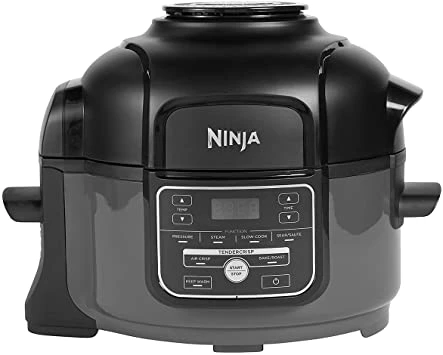 Ninja Foodi MINI Multi-Cooker [OP100UK], 6-in-1, 4.7L, Electric Pressure Cooker and Air Fryer, Grey and Black