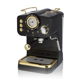 Swan SK22112BLKN Gatsby Pump Espresso Coffee Machine in Black - 15 Bars
