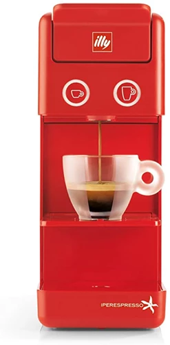 illy Coffee Maker Machine Y3.2, Espresso Capsules Coffee Machine, Compact Design, Red
