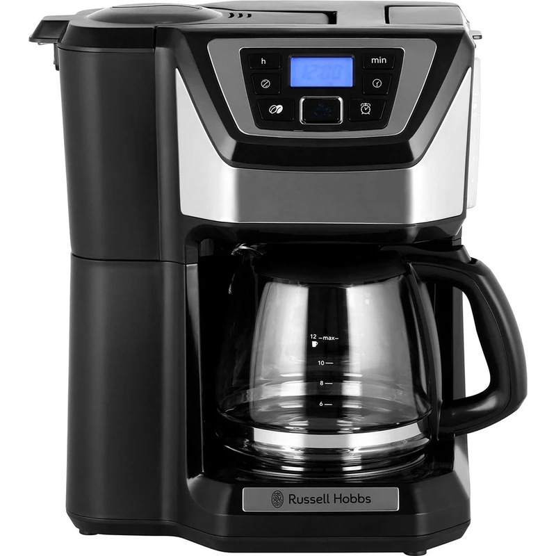 Russell Hobbs Chester Grind & Brew 22000 Filter Coffee Machine with Timer - Silver / Black