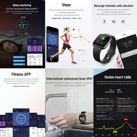 FocusFit Pro-V12C Smartwatch & Fitness Tracker BP Heart Rate Sleep Tracker - Black
