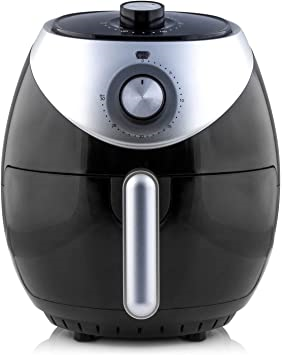 Home Treats Family Size Air Fryer 30 Minute Timer, Cyclone Technology Non Stick Tray 3.8 Litre Capacity, 1450W, Black