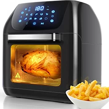 Aigostar 12L Air Fryer Oven Multifunctional with Rotisserie, Digital Air Cooker with 9 Cooking Presets, Adjustable Temperature and Timer