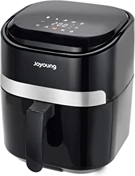 JOYOUNG Air Fryer 8 in 1, 4.5 L AirFryer, LED One Touch Screen, 93% less fat, Hot Oven Cooker with ? to ? Switch, Nonstick Basket, Black