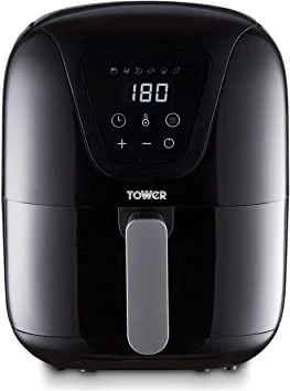 Tower T17068 Vortx Digital Air Fryer with LCD Display, 60-Minute Timer, 1000W, 3L, Black