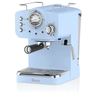 Swan SK22110BLN Retro Pump Espresso Coffee Machine in Blue - 15 Bars