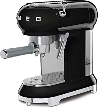 Smeg ECF01BLUK Traditional Pump Espresso Coffee Machine, Adjustable Cappuccino System, Flow Stop Function, Removable Drip-Tray, Anti-Drip System