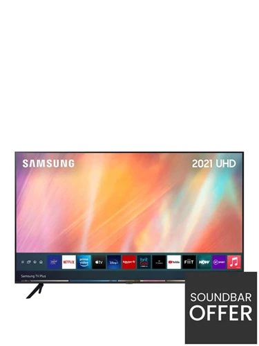 Samsung 2021 43 inch AU7100 UHD 4K HDR Smart TV - Black