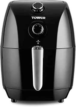 Tower T17025 Vortx Compact Air Fryer with Rapid Air Circulation, 30-Minute Timer, 1.5 Litre, 900W, Black