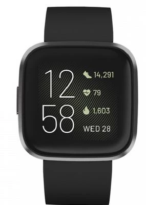 Fitbit Versa 2 Smart Watch (Black Carbon)