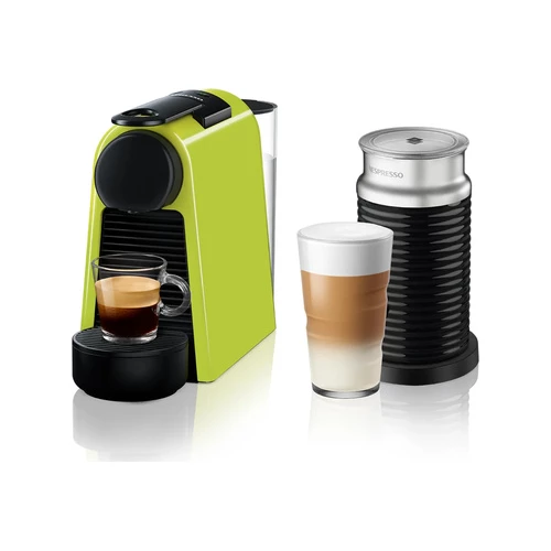 Nespresso Essenza Bundle 1450W Mini Automatic Espresso Machine with Aeroccino Milk Frother - Lime Green + R500 Free Coffee Voucher