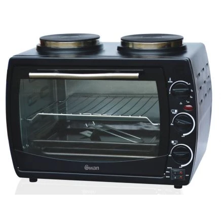 Swan 22 Litre Compact Oven with Two Solid Hotplates SCO22G