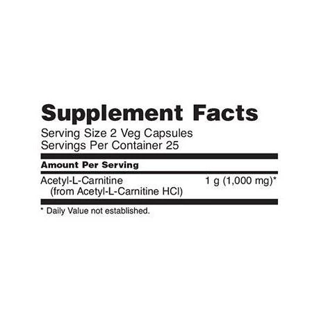 NOW Foods Acetyl L-Carnitine 500mg - 50 Caps
