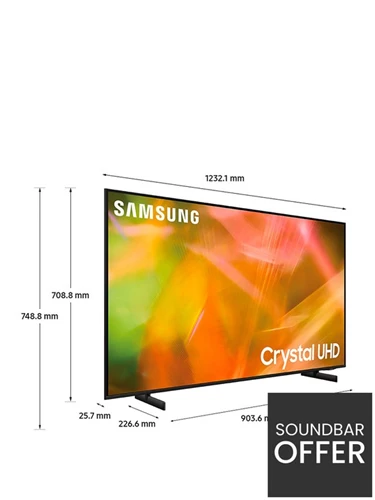 Samsung 2021 55 inch AU8000 Crystal UHD 4K HDR Smart TV - Black