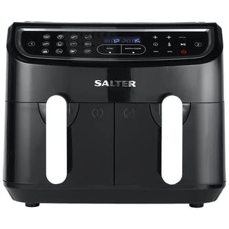 Salter EK4548 Dual Cook Pro Air Fryer - Steel & Black 9 Litre 1600W