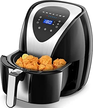 Air Fryer Oil-Less Cooking 4.5L Capacity Air Fryers for Home Use 1400W Heating Quickly Non-stick Basket Digital Display Smart Touch Control Timer Temp