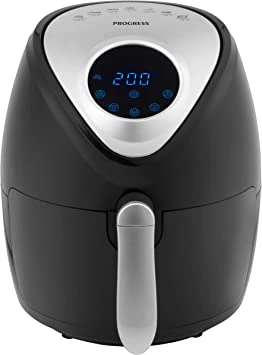 Progress EK4221PH Go Healthy Large Digital Hot Air Fryer, Non-Stick Coated Cooking Plate, Adjustable Temperature Control, 30 Minute Timer