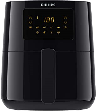 Philips Essential Air Fryer with Rapid Air Technology, 0.8Kg, 4.1L, 1400 Watt, Black, HD9252/91