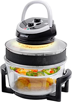 Geepas 1400W Turbo Halogen Oven, 17L | 60min Timer, Adjustable Temperature Control & Self Clean Function| Low Fat Air Fryer