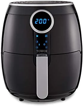 Tower T17056BLK Digital Air Fryer Oven with Rapid Air Circulation and 60 Minutes Timer, 4.5 Litre, Black